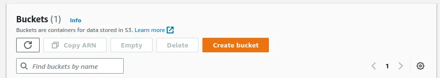 Screenshot of a button showing "Create bucket"